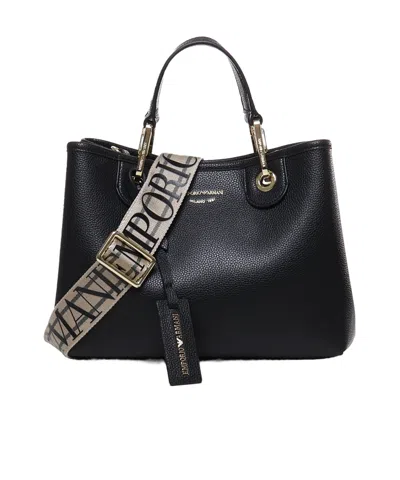Emporio Armani Logo-debossed Tote Bag In Black