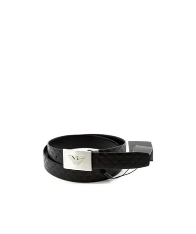 Emporio Armani Logo Decorated Belt In Black