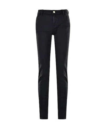Emporio Armani Logo Denim Pants In Black