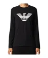 Emporio Armani Cotton Blend Crewneck Sweatshirt In Black