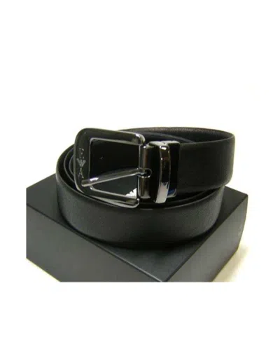 Emporio Armani Logo Detail Belt In Black