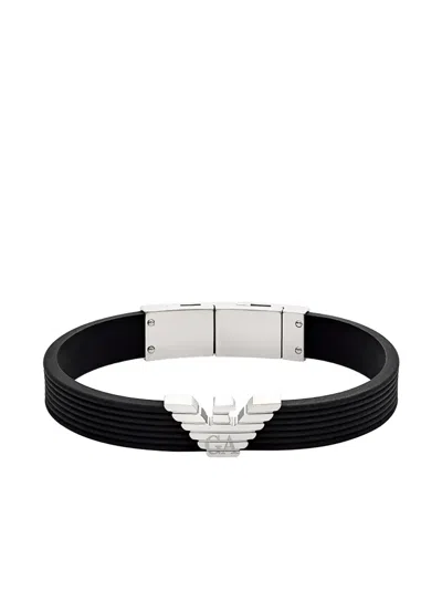 Emporio Armani Logo-detail Bracelet In Black