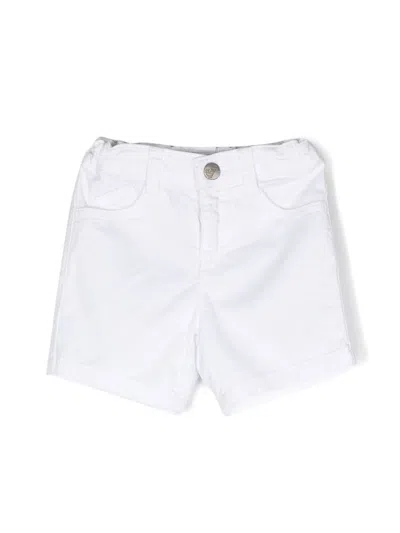 Emporio Armani Babies' Logo-detail Denim Shorts In White