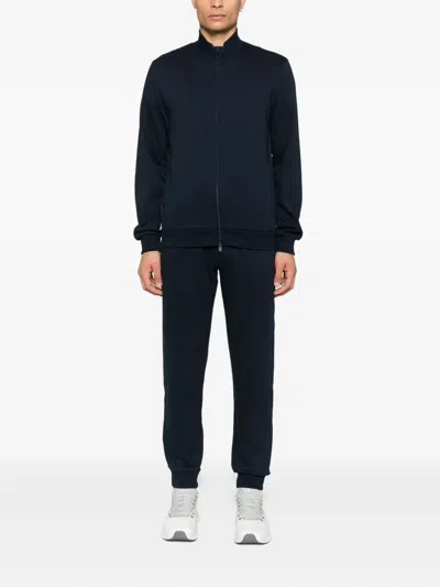 Emporio Armani Logo-detail Elasticated-waistband Track Pants In Blue