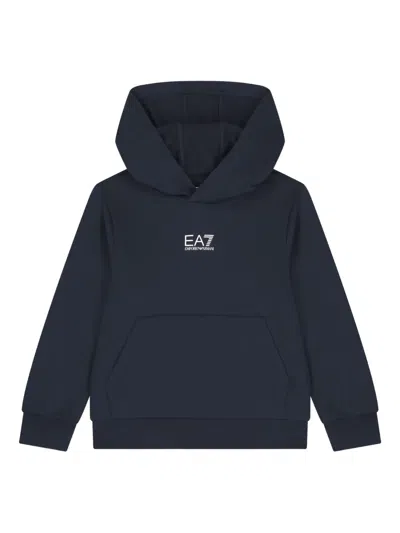 Emporio Armani Kids' Logo-detail Hooded Sweatshirt In Black