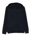 Emporio Armani Logo-detail Hooded Zip-up Sweatshirt In Blue