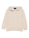 Emporio Armani Logo-detail Hooded Zip-up Top In Neutral