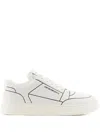 Emporio Armani Logo-detail Leather Sneakers In White
