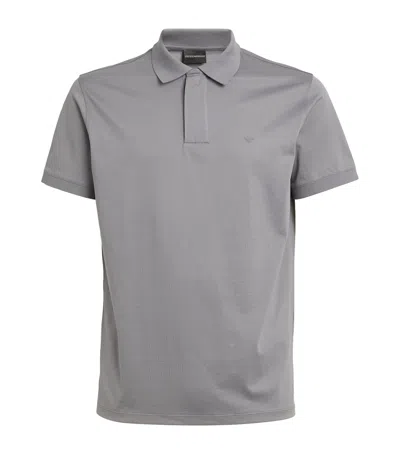 Emporio Armani Logo-detail Polo Shirt In Gray