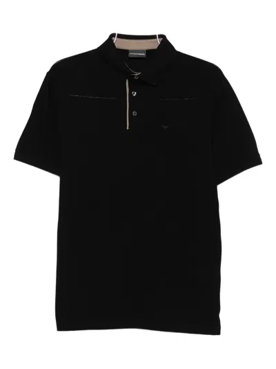 Emporio Armani Logo-detail Polo Shirt In Black