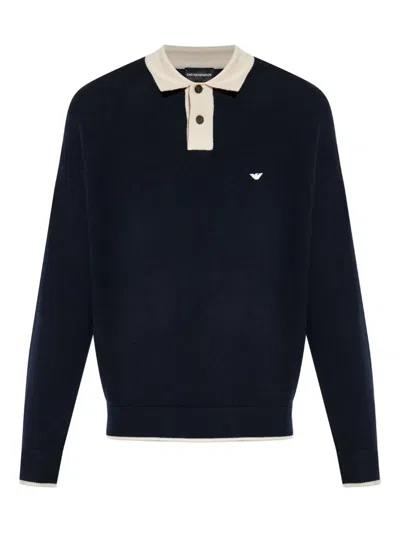 Emporio Armani Logo-detail Polo Shirt In Black