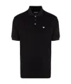Emporio Armani Piqu Olo Shirt With Micro Eagle In Black