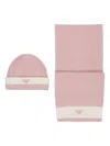 Emporio Armani Logo-detail Ribbed Knitwear Set In Pink