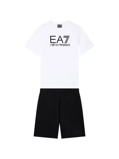 Emporio Armani Kids' Logo-detail Shorts Set In Yellow