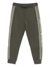 Emporio Armani Logo-detail Side-stripe Track Pants In Green