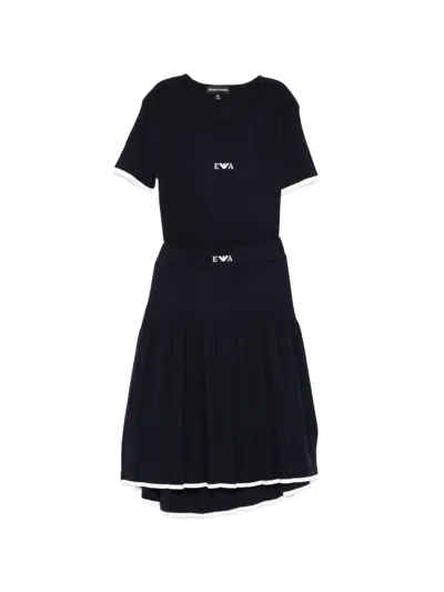 Emporio Armani Kids' Logo-detail Skirt Set In Black