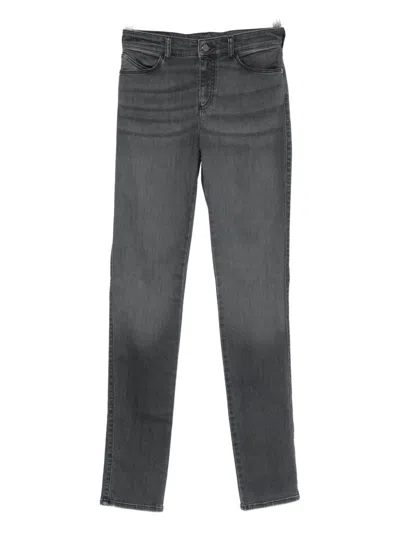 Emporio Armani Logo-detail Straight-leg Jeans In Gray