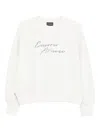 Emporio Armani Logo Crewneck Sweatshirt With Ribbed Cuffs In White