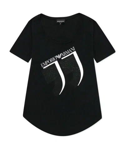 Emporio Armani Logo Detail T-shirt In Black
