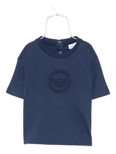 Emporio Armani Babies' Logo-detail T-shirt In Blue