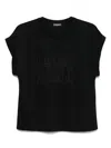 Emporio Armani Crew Neck Logo T-shirt With Turn-up Cuffs In Schwarz