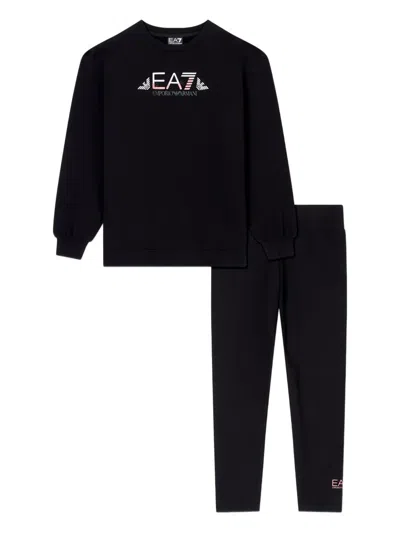 Emporio Armani Kids' Logo-detail Tracksuit In Black