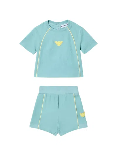 Emporio Armani Babies' Logo-detail Tracksuit In Blue