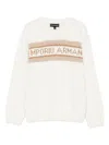 Emporio Armani Logo-detail Wool-blend Sweater In White