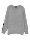 Emporio Armani Logo-detail Wool Sweater In Gray