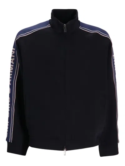 Emporio Armani Logo-detail Zip-up Track Jacket In Black