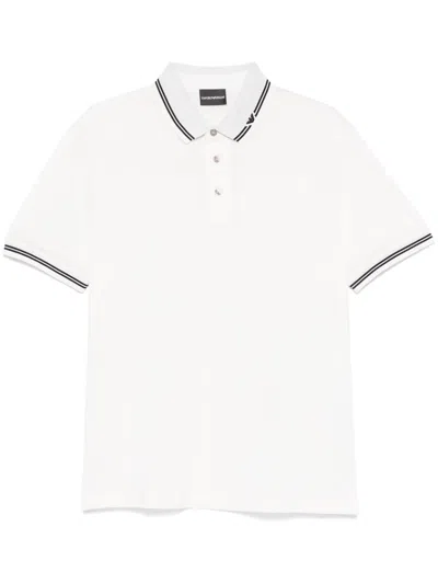 Emporio Armani Logo-detailed Polo Shirt In White