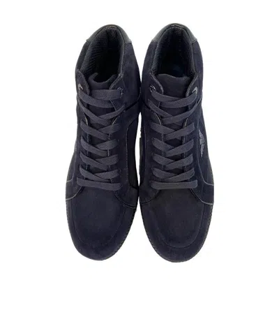 Emporio Armani Logo Details Casual Sports Shoes In Black