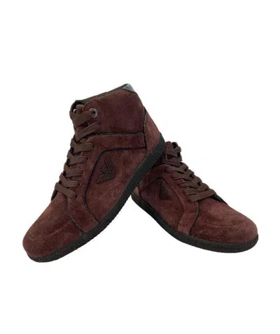 Emporio Armani Logo Details Casual Sports Shoes In Black