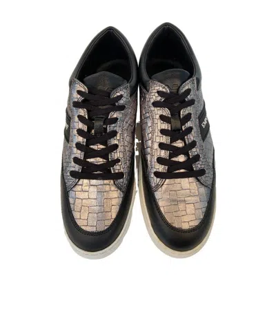 Emporio Armani Logo Details Casual Sports Shoes In Black
