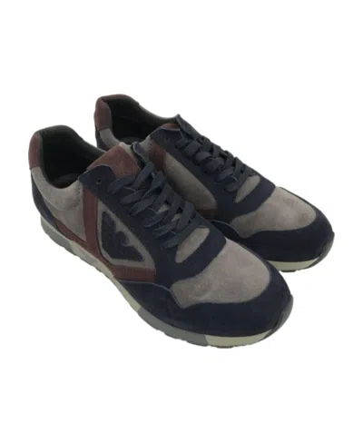 Emporio Armani Logo Details Casual Sports Shoes In Black