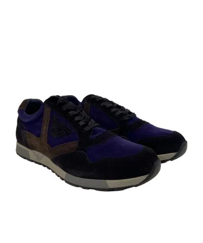 Emporio Armani Logo Details Casual Sports Shoes In Black