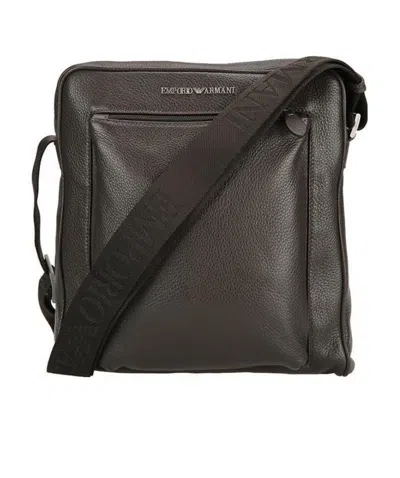 Emporio Armani Logo Details Cross-body Bag In Black