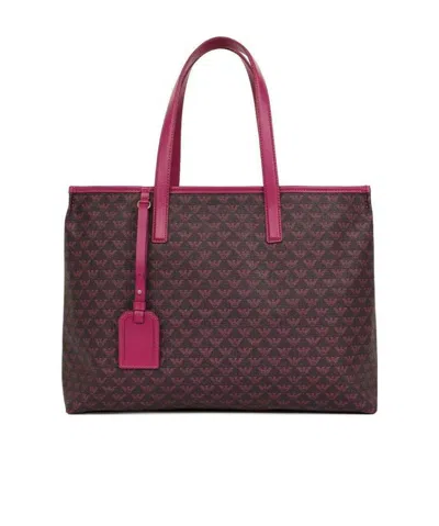 Emporio Armani Logo Details Handbag In Black