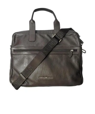 Emporio Armani Logo Details Handbag In Black