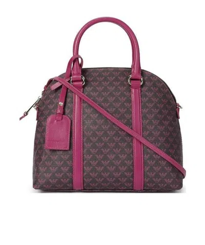Emporio Armani Logo Details Handbag In Black