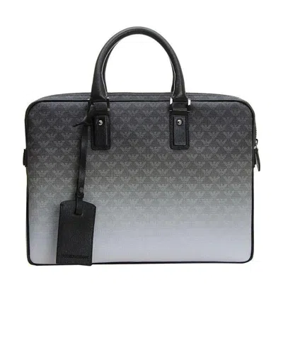 Emporio Armani Logo Details Handbag In Black