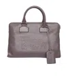 Emporio Armani Logo Details Handbag In Gray
