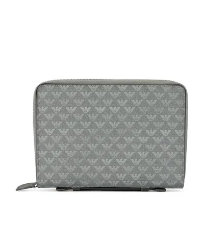 Emporio Armani Logo Details Handbag In Gray
