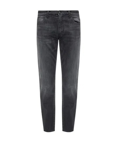 Emporio Armani Logo Details Jeans In Black