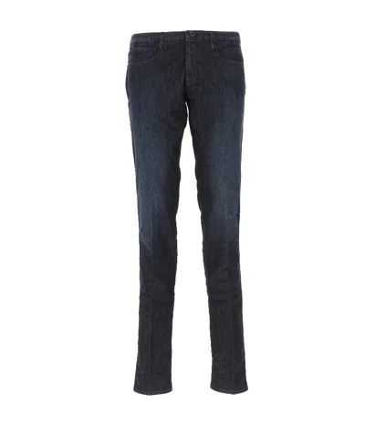 Emporio Armani Logo Details Jeans In Black