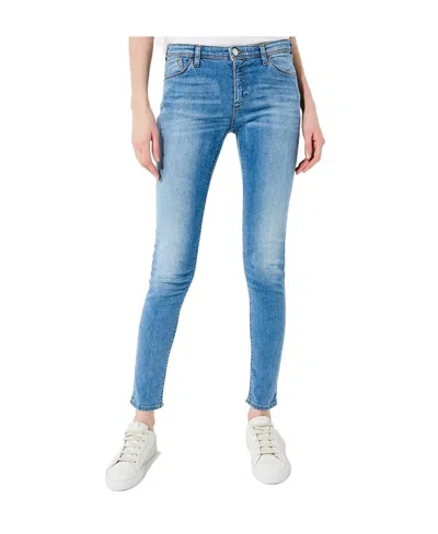 Emporio Armani Logo Details Jeans In Blue