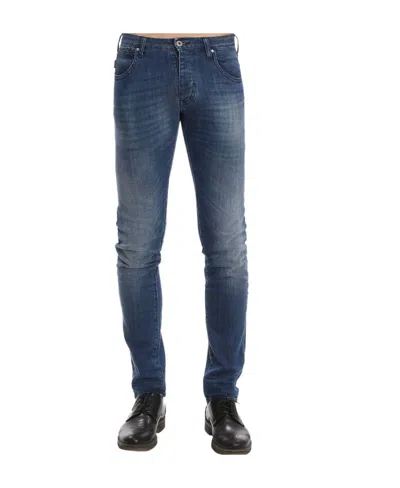 Emporio Armani Logo Details Jeans In Blue