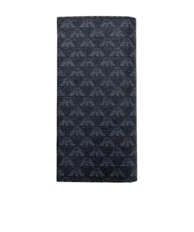 Emporio Armani Logo Details Wallet In Black