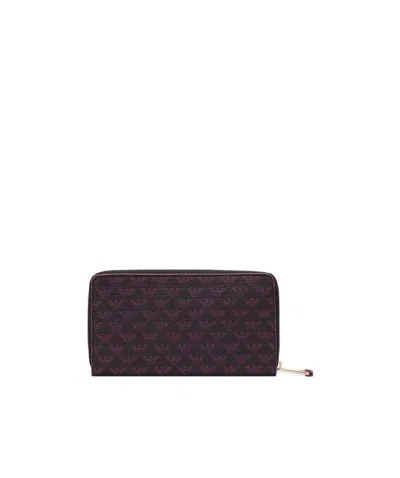 Emporio Armani Logo Details Wallet In Black