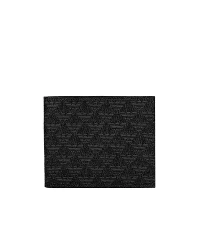 Emporio Armani Logo Details Wallet In Black